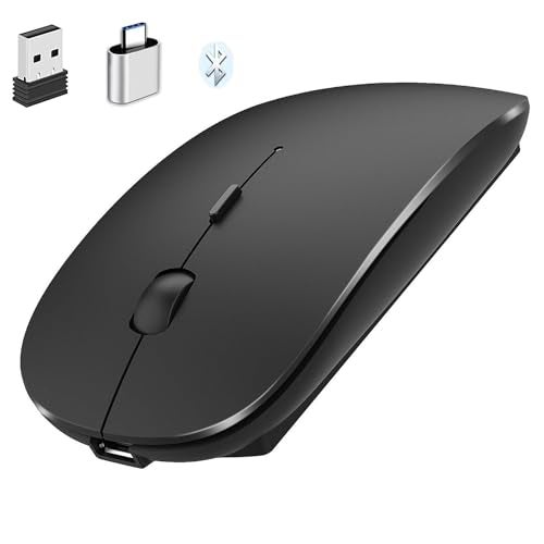 PEIBO Bluetooth Wireless Mouse for Laptop mac MacBook ipad MacBook air MacBook pro pc Desktop Computer Windows Chromebook Notebook (Black) - Image 2