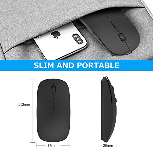 PEIBO Bluetooth Wireless Mouse for Laptop mac MacBook ipad MacBook air MacBook pro pc Desktop Computer Windows Chromebook Notebook (Black) - Image 4