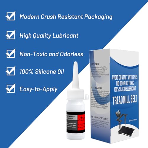 FUNRAY 100% Silicone Treadmill Belt Lubricants/Lubes - 25ml/Bottle, No Odor and No Toxic, Easy to Use, Disposable Lubricant, High Temperature Resistant and Stable Lubricant-4pcs - Image 3