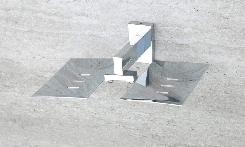 iSTAR Premium Stainless Steel Double Soap HolderSoap DishBathroom Soap StandBathroom AccessoriesChrome Finish Silver Steel Pack of 1 - Image 2