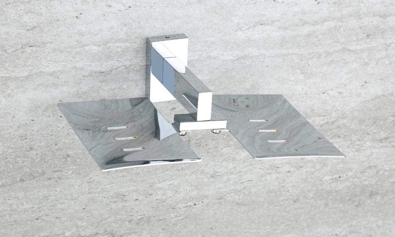 iSTAR Premium Stainless Steel Double Soap HolderSoap DishBathroom Soap StandBathroom AccessoriesChrome Finish Silver Steel Pack of 1 - Image 1