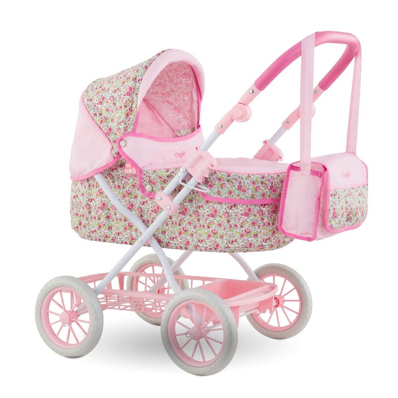 Corolle Baby Doll Stroller for Girls, Foldable Kids Toy Baby Stroller for Dolls with Carriage Design, Pink Pram - Image 1