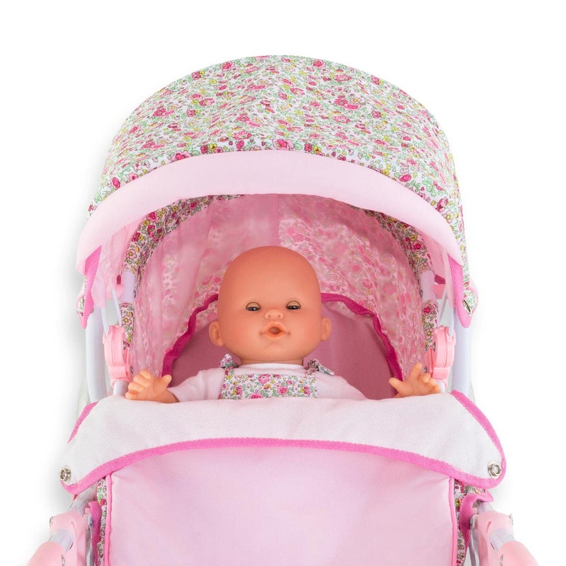 Corolle Baby Doll Stroller for Girls, Foldable Kids Toy Baby Stroller for Dolls with Carriage Design, Pink Pram - Image 3