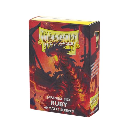 Dragon Shield Japanese Size Card Matte Sleeves 60 CT Smooth Tough Premium TCG Sleeves Compatible with YuGiOh Naruto Cardfight Vanguard Ruby - Image 1