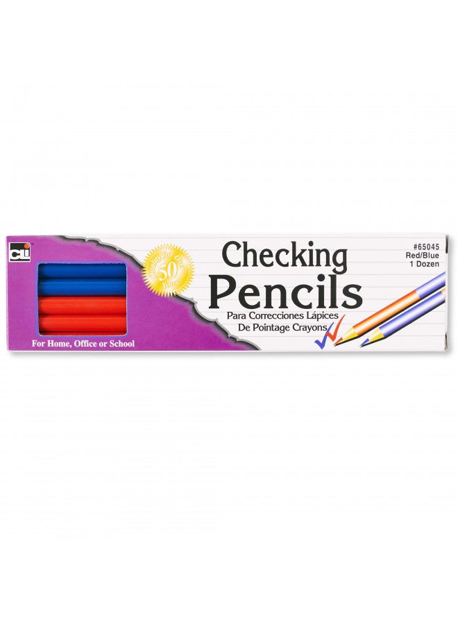 Charles Leonard Checking Pencil, Combination Red and Blue Colored Leads, 12/Box (65045) - Image 1