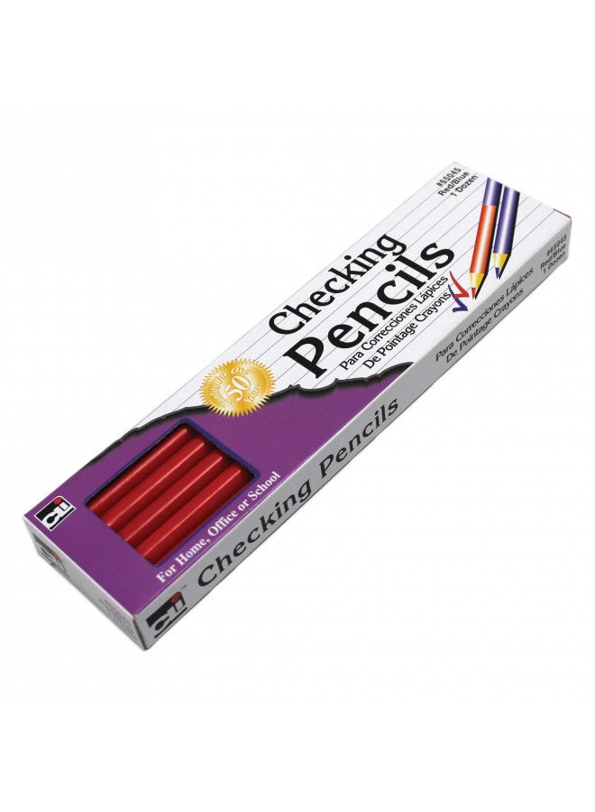 Charles Leonard Checking Pencil, Combination Red and Blue Colored Leads, 12/Box (65045) - Image 2