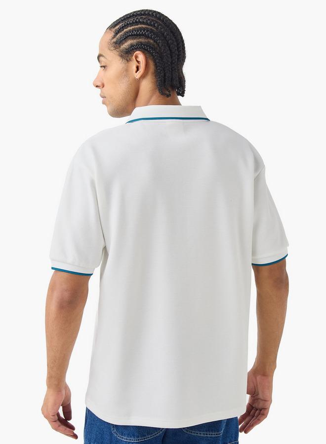 Kappa Logo Embroidered Polo T-shirt with Short Sleeves - Image 3