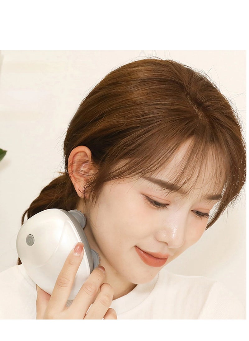 Generic Portable Electric Scalp Massager Cordless Head Massager with 4 Kneading Heads Green  - Image 4