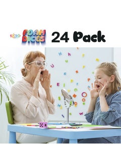 Kicko | Foam Dice Set - 6 Assorted Large Sided Dice - Colorful Big Square Blocks - Ideal Gift For Children - Math Educational Toys - Suitable Pastime Toy, Party Favors, And Party Supplies (24 Pack)  - Image 4