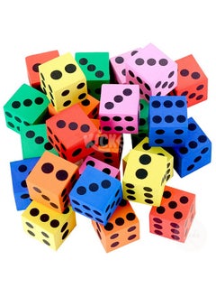 Kicko | Foam Dice Set - 6 Assorted Large Sided Dice - Colorful Big Square Blocks - Ideal Gift For Children - Math Educational Toys - Suitable Pastime Toy, Party Favors, And Party Supplies (24 Pack)  - Image 1
