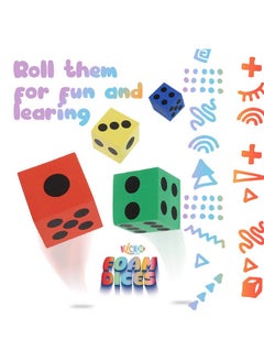 Kicko | Foam Dice Set - 6 Assorted Large Sided Dice - Colorful Big Square Blocks - Ideal Gift For Children - Math Educational Toys - Suitable Pastime Toy, Party Favors, And Party Supplies (24 Pack)  - Image 2