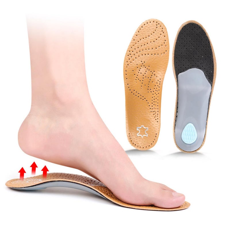 Arch Support Insoles For Flat Feet Orthotic Inserts Unisex Brown Size 37 38 - Image 5