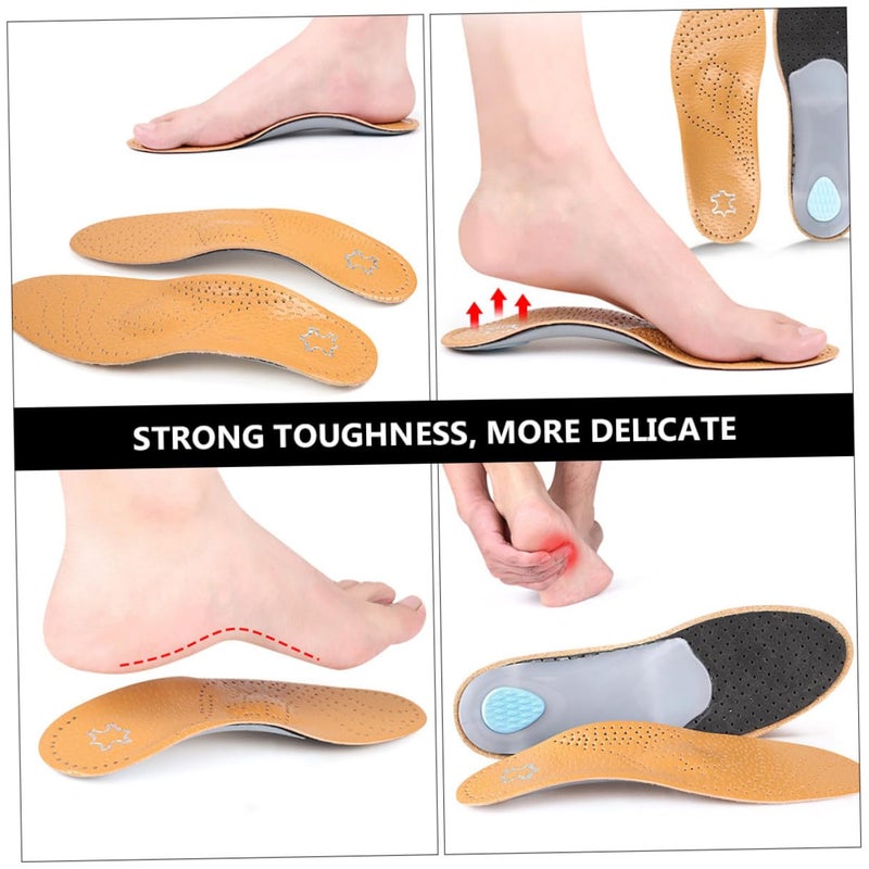 Arch Support Insoles For Flat Feet Orthotic Inserts Unisex Brown Size 37 38 - Image 4