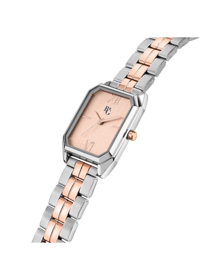 B&G Women's Gold Rectangular Analog Dial with Gold Stainless Steel Band Watch - 36mm - R3853267510 - Image 2