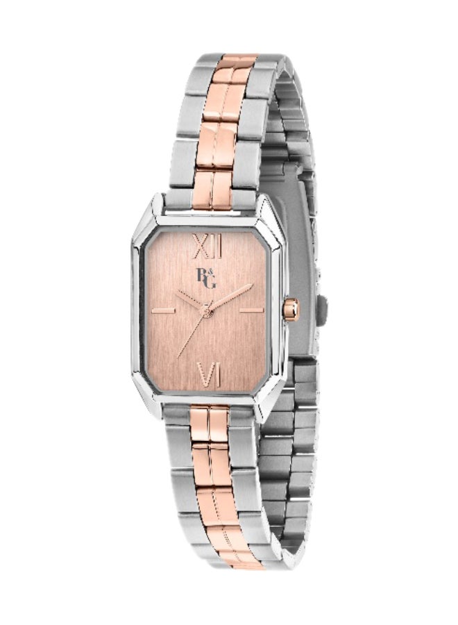 B&G Women's Gold Rectangular Analog Dial with Gold Stainless Steel Band Watch - 36mm - R3853267510 - Image 1