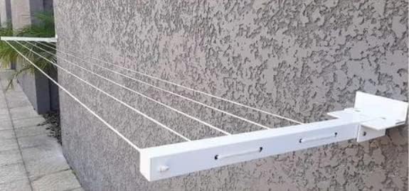 Glitz حامل تجفيف الملابس المعدني المثبت على الحائط من غليتز - حامل قابل للطي يوفر المساحة لتجفيف الملابس 5 أسلاك - Image 3