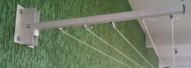 Glitz حامل تجفيف الملابس المعدني المثبت على الحائط من غليتز - حامل قابل للطي يوفر المساحة لتجفيف الملابس 5 أسلاك - Image 2