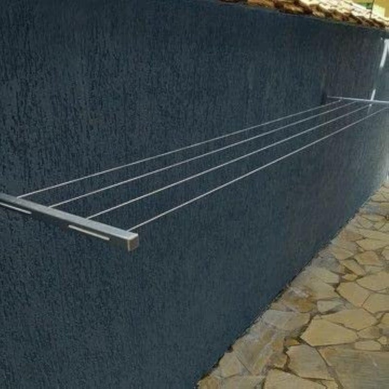 Glitz حامل تجفيف الملابس المعدني المثبت على الحائط من غليتز - حامل قابل للطي يوفر المساحة لتجفيف الملابس 5 أسلاك - Image 4