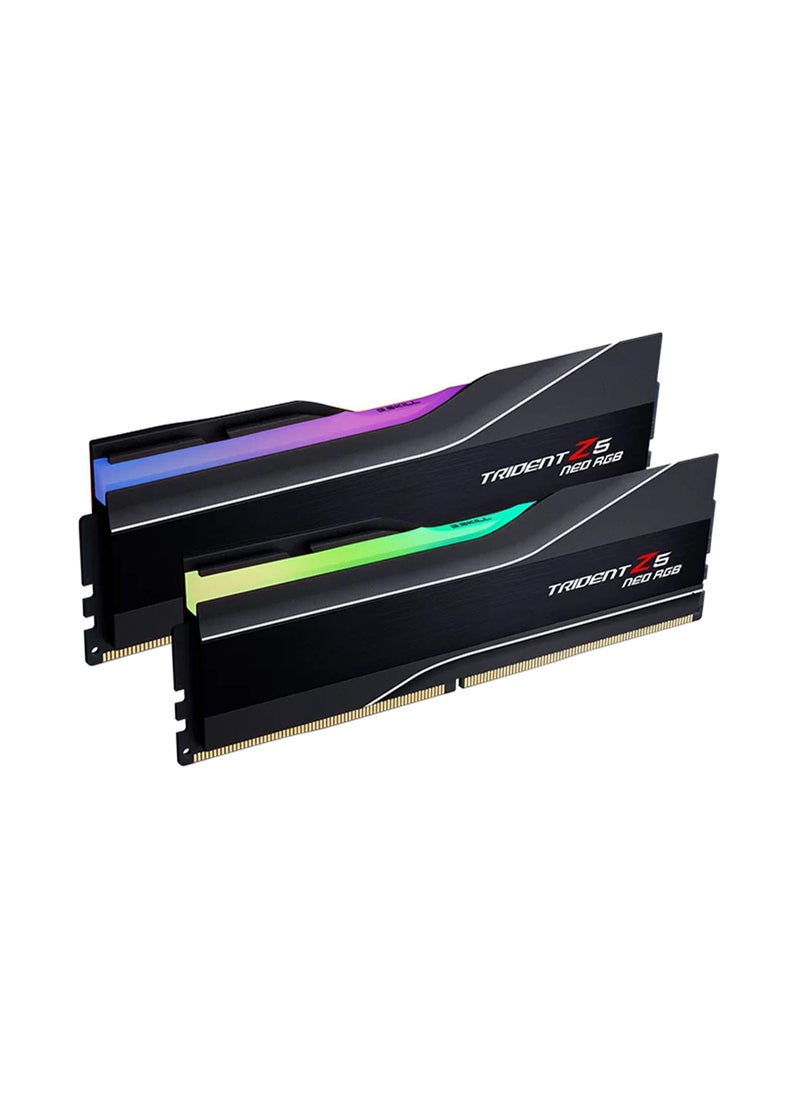 G.Skill - ذاكرة وصول عشوائي DDR5 سعة 64 جيجابايت (2x32 جيجابايت) من سلسلة Trident Z5 Neo RGB (AMD Expo) 6000MT/s CL32-38-38-96 1.40V ذاكرة كمبيوتر مكتبي UDIMM - أسود غير لامع - Image 1