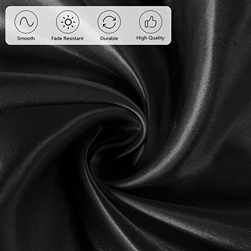 Ruisita 120 Inches Round Satin Tablecloths Black Overlay Round Satin Table Cover Bright Silk Tablecloth Smooth Fabric Tablecloth for Wedding Banquet Table Decoration - Image 4