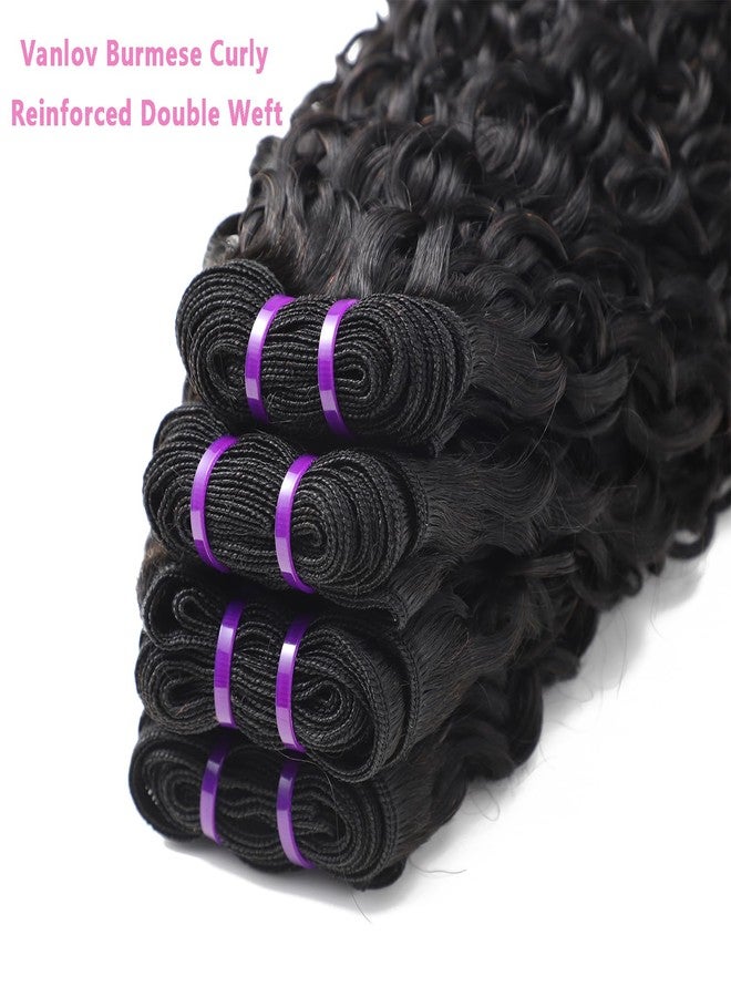 Vanlov 3C4A Burmese Curly Human Hair Bundles 16 18 20 22 Inch Unprocessed Burmese Raw Hair Extension Real Human Hair Natural Color Spiral Curly Ends for Black Women - Image 2