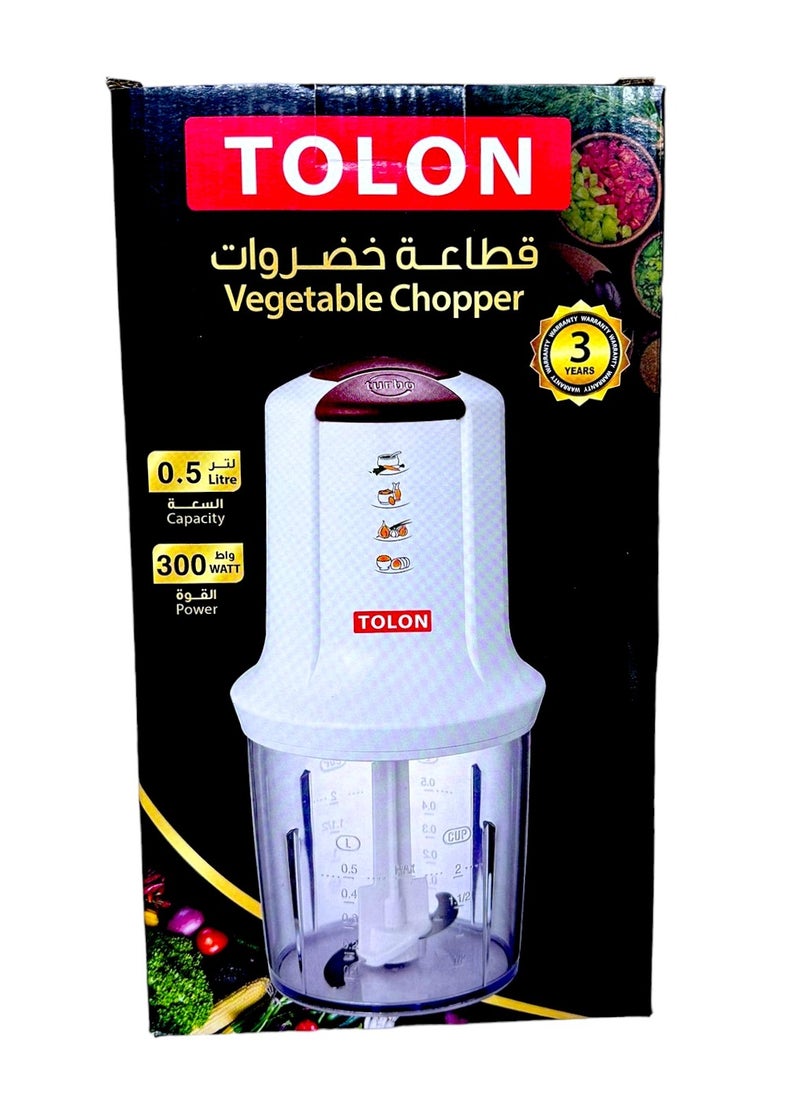 TOLON Vegetable Chopper 300W, 0.5 Litres, Durable & Efficient Food Processor, Easy-to-Clean, Multi-Function Chopper for Vegetables, Nuts, and More - pzsku/ZD5C8CEB7DE29750240CEZ/45/_/1729518770/31a7e07b-4730-4761-8557-01fa1981bfa0