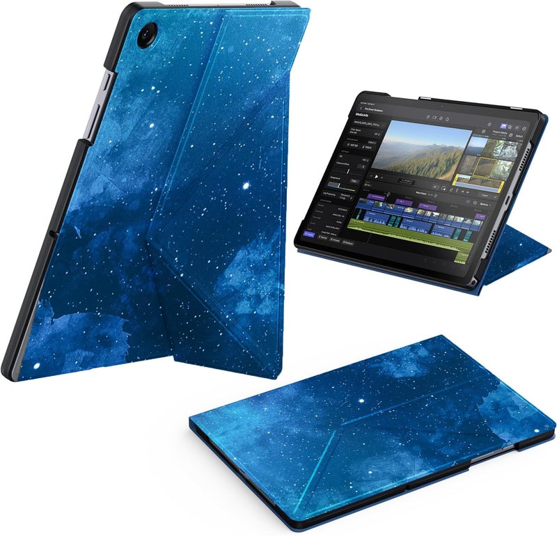 Moca Case for Samsung Galaxy Tab A9+/A9 11 Inch 2023 (SM-X210/X215/X216), Foldable Stand Cover with Auto Wake Sleep, Slim Lightweight Protective Case (Blue Starry Sky) - Image 1