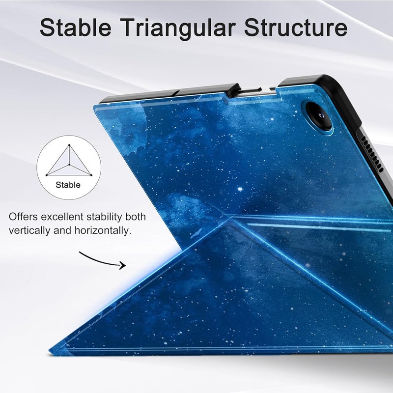 Moca Case for Samsung Galaxy Tab A9+/A9 11 Inch 2023 (SM-X210/X215/X216), Foldable Stand Cover with Auto Wake Sleep, Slim Lightweight Protective Case (Blue Starry Sky) - Image 4