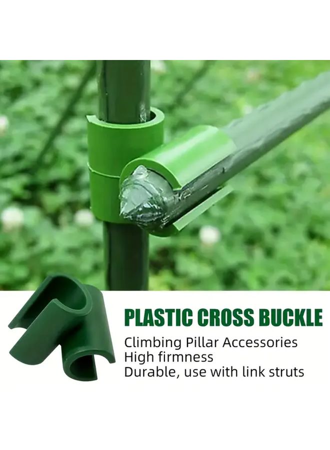 25 حزمة مشابك دعم نباتية متينة من البولي بروبلين الأخضر، متوافقة مع قضبان 11 ملم و16 ملم - Image 4