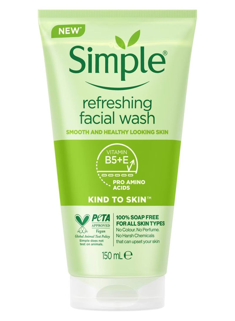 Simple Refreshing Facial Wash, Soap Free, For All Skin Types 150ml - Image 1