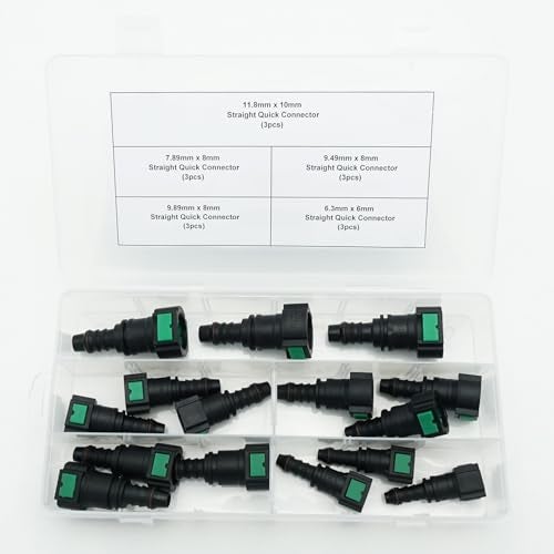 AC PERFORMANCE 15PCS Assorted Fuel Line Straight Quick Connector Kit SAE 789mm 949mm 989mm to 8mm 63mm to 6mm 118mm to 10mm - Image 3