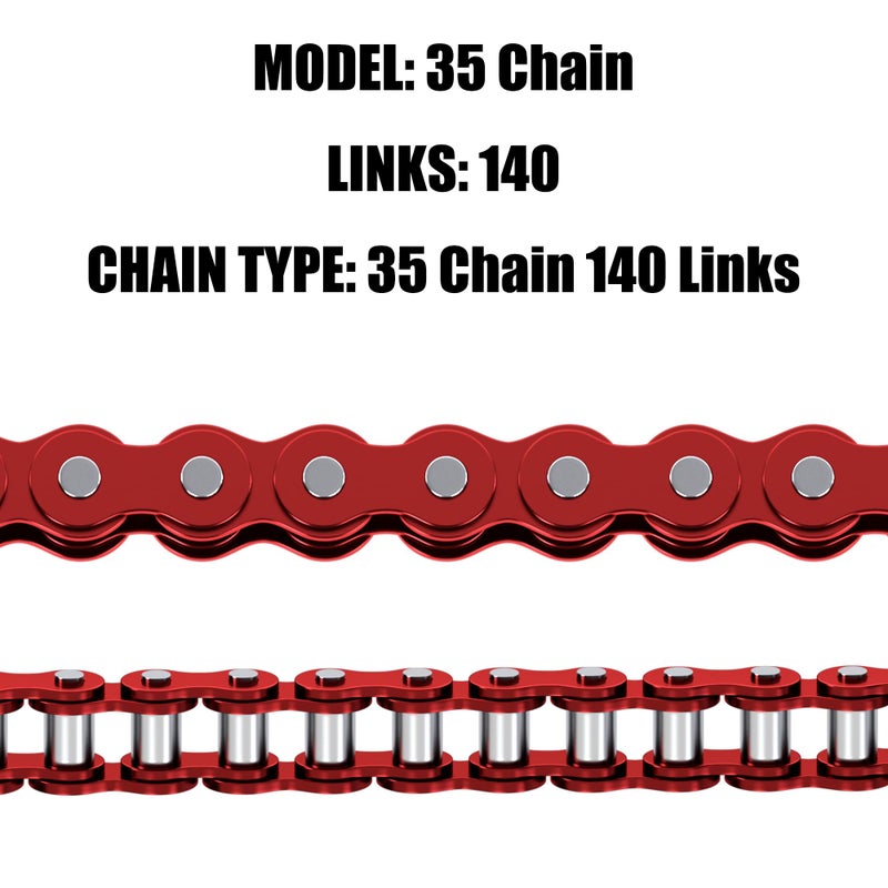CILOYU Red 35 Chain Compatible with Mini Bike Coleman CT100U CC100X Baja DB30 Motovox MBX10 MBX11 Predator 79cc 97cc 100cc Mega Moto MM-B80 105cc Powersports Parts 140 Link 35 Chain Breaker - Image 5