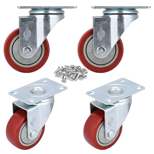 YOOGAA 3 inch Heavy Duty Casters Capacity 1000lbs Bearing Caster Wheels Without Brake Swivel Casters for Furniture and Workbench Set of 4 - Image 1
