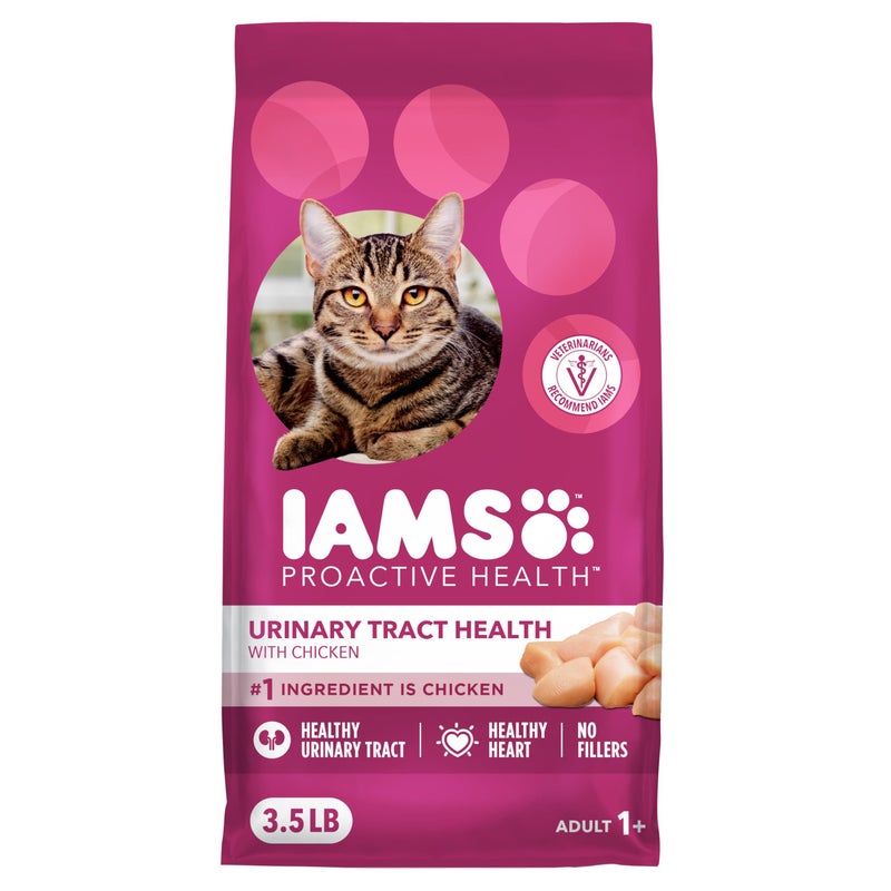 IAMS Proactive Health Adult Urinary Tract Healthy Dry Cat Food with Chicken, 3.5 lb. Bag - Image 1