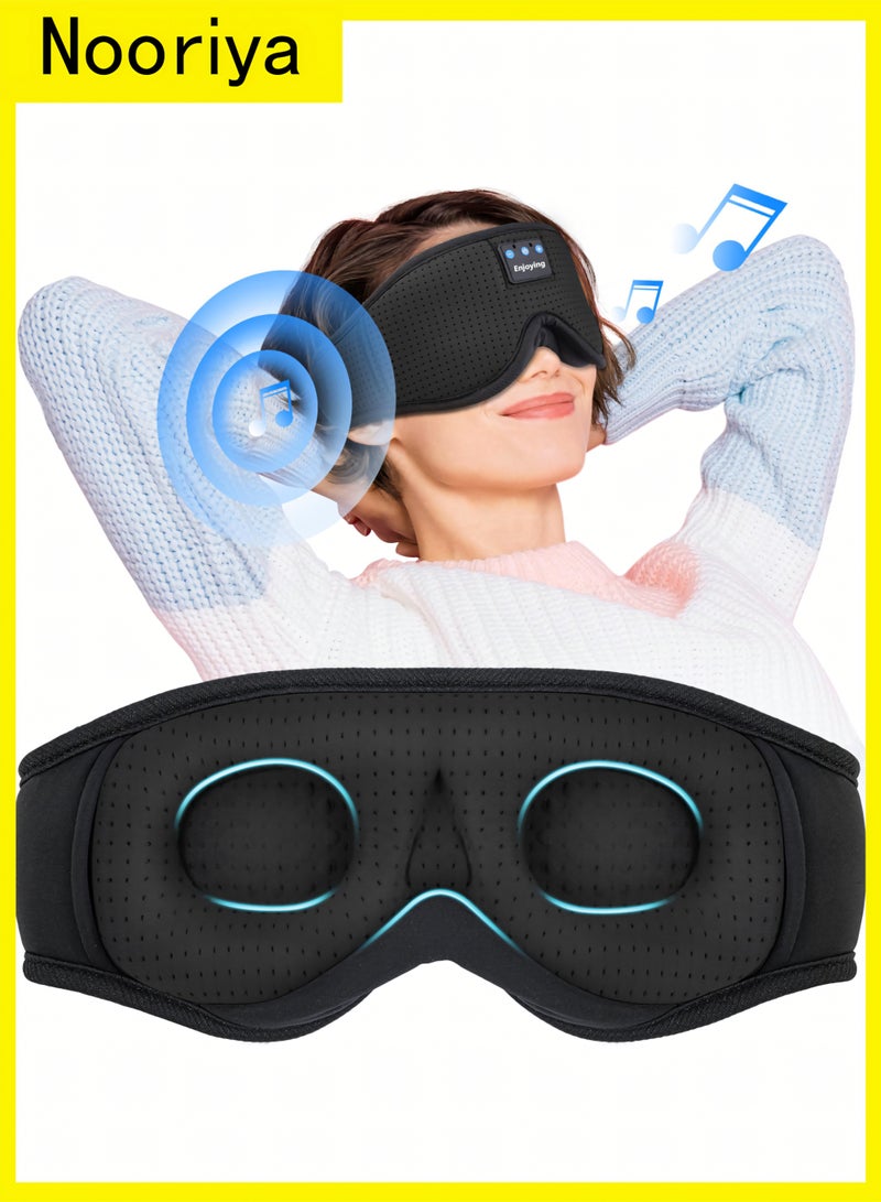 Nooriya Sleep Mask with Bluetooth Headphones Bluetooth Sleep Mask Sleep Headphones,3D Eye Mask for Sleeping Mask Music Sleeping Headphones for Side Sleepers Meditation Gifts Gadgets for Men Women  - Image 1