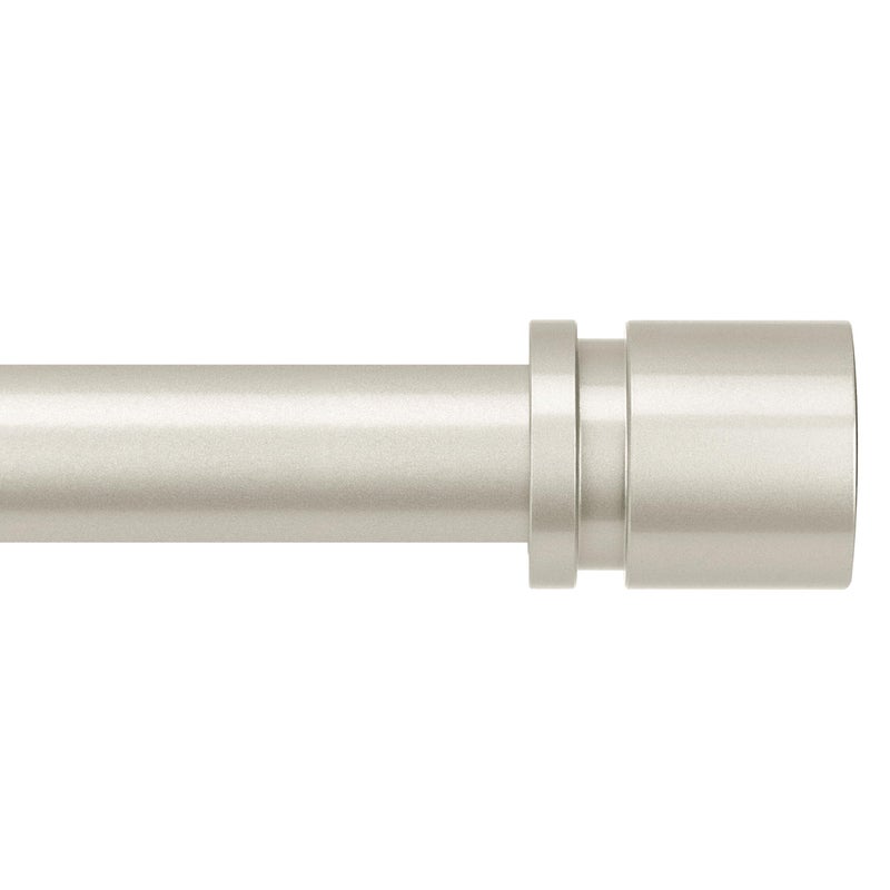 Byondeth Curtain Rods for Windows 16 to 120 Inches Adjustable Length 1 Inch Diameter Window Curtain Rod with Aluminium End Cap, Brushed Nickel - Image 1