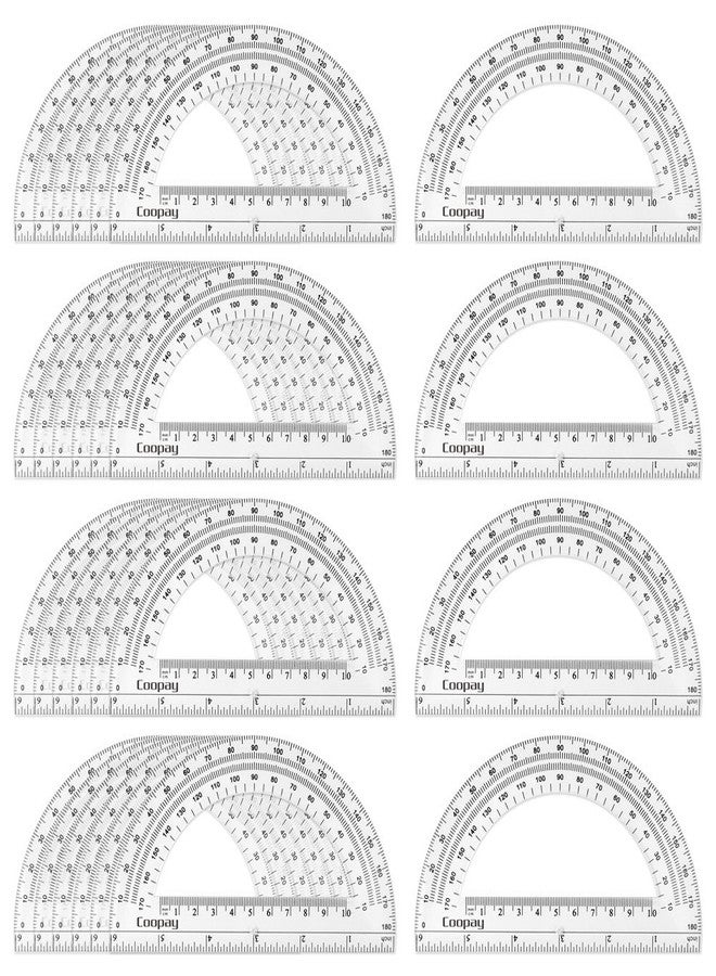 Coopay 24 Pack Plastic Protractors Student Math Clear Protractor Set 180 Degrees for Angle Measurement, 6 Inches - Image 1