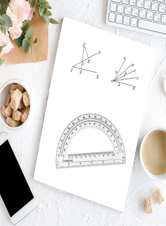 Coopay 24 Pack Plastic Protractors Student Math Clear Protractor Set 180 Degrees for Angle Measurement, 6 Inches - Image 3