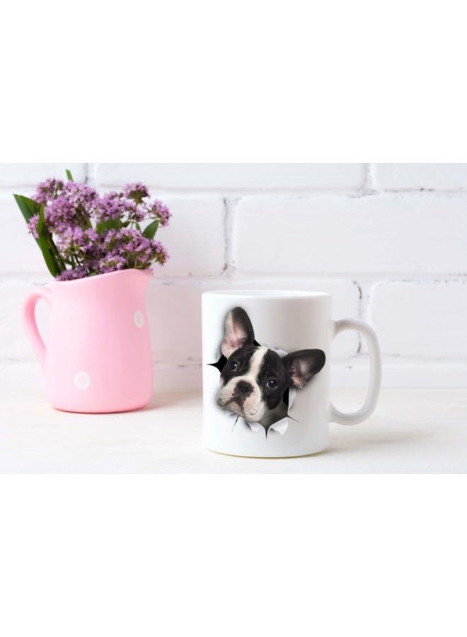 Winston Bear كوب بولدوغ فرنسي - كوب قهوة سيراميك مضحك - هدية مثالية لعشاق الكلاب - هدية مبتكرة لكوب القهوة - مفاجأة رائعة في عيد الميلاد أو عيد الميلاد لصديق أو زميل عمل، رجال ونساء 15 أونصة أبيض - Image 5