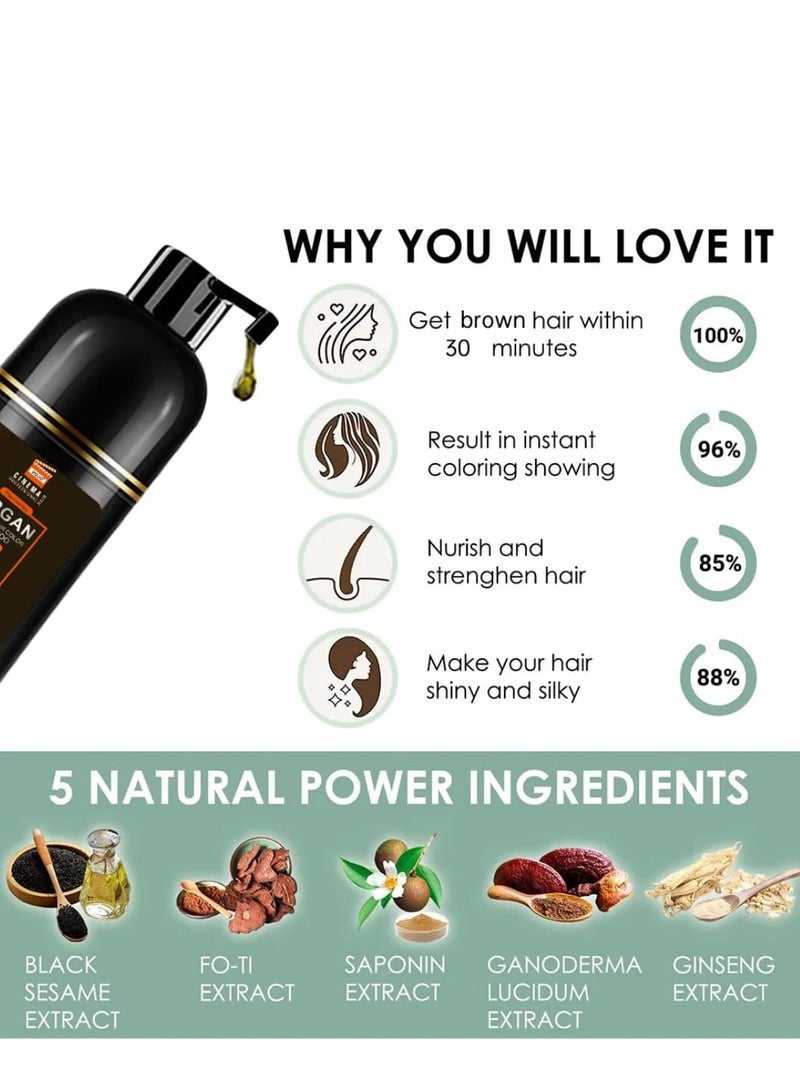 Fast hair color shampoo with argan oil to cover gray hair - natural black 420ml - Image 3