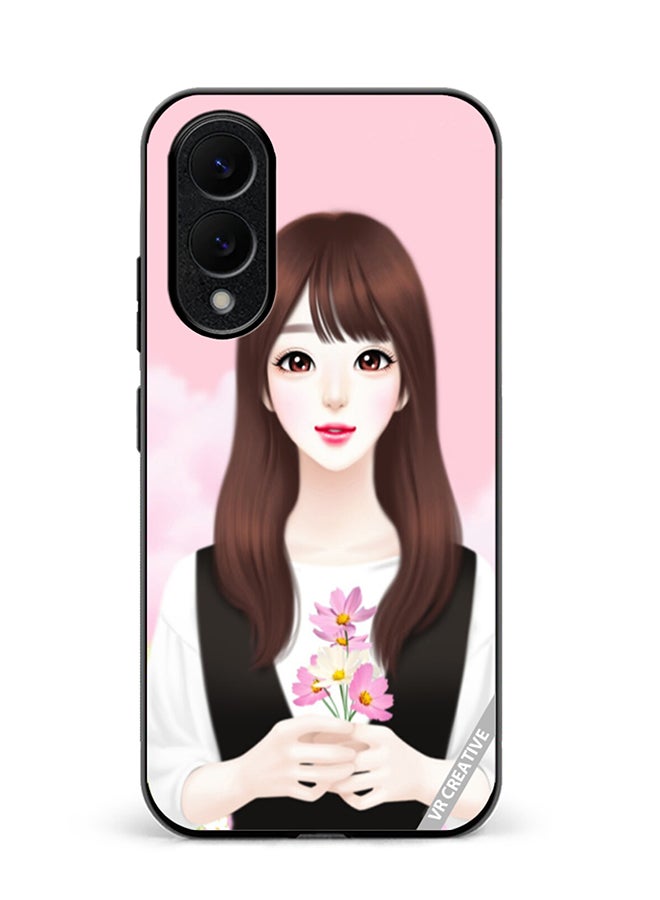 VR CREATIVE Protective Case Cover For Samsung Galaxy S25 Edge Cute Anime Girl Design Multicolour