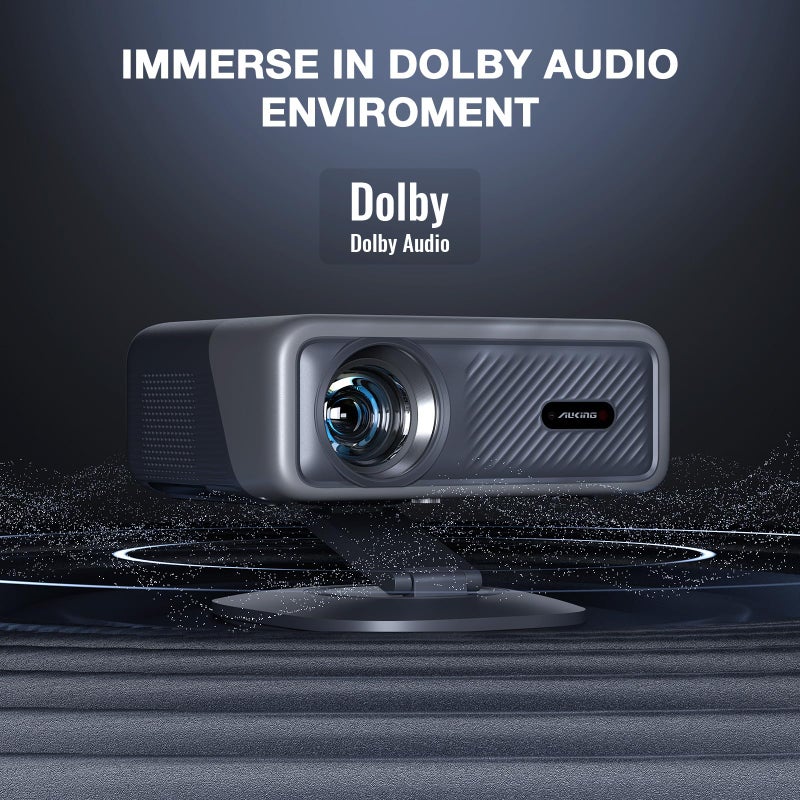 AuKing [Compatible with Netflix & Auto Focus]AuKing Smart Projector with Wifi and Bluetooth,Auto Focus&Keystone Projector4K,3D DoIby Audio, 1200ANSI Outdoor Projector with Omnidirectional Rotating Stand - Image 5