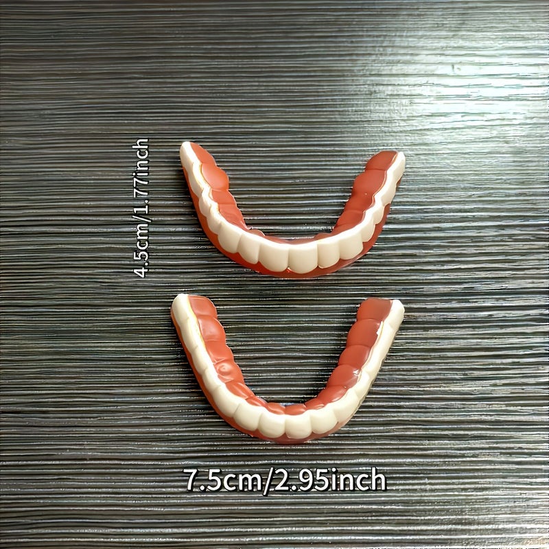 Universal Full Upper And Lower Denture Set For Men And Women Natural Soft Reusable Comfortable Daily Wear Easy To Clean Instant Smile Restoration Red And White - Image 3