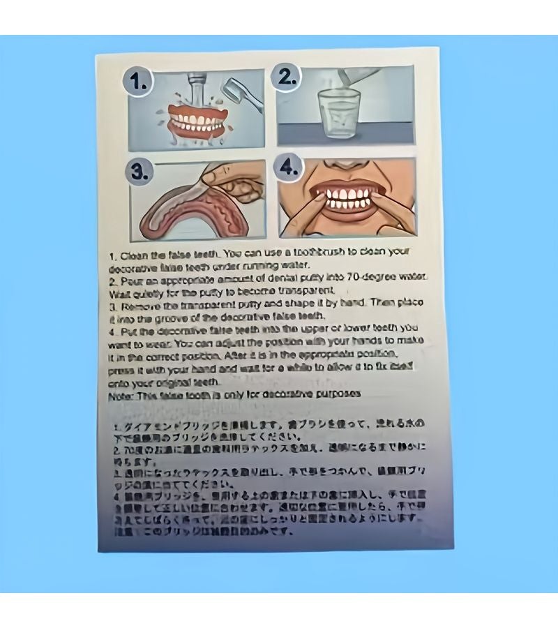 Universal Full Upper And Lower Denture Set For Men And Women Natural Soft Reusable Comfortable Daily Wear Easy To Clean Instant Smile Restoration Red And White - Image 5