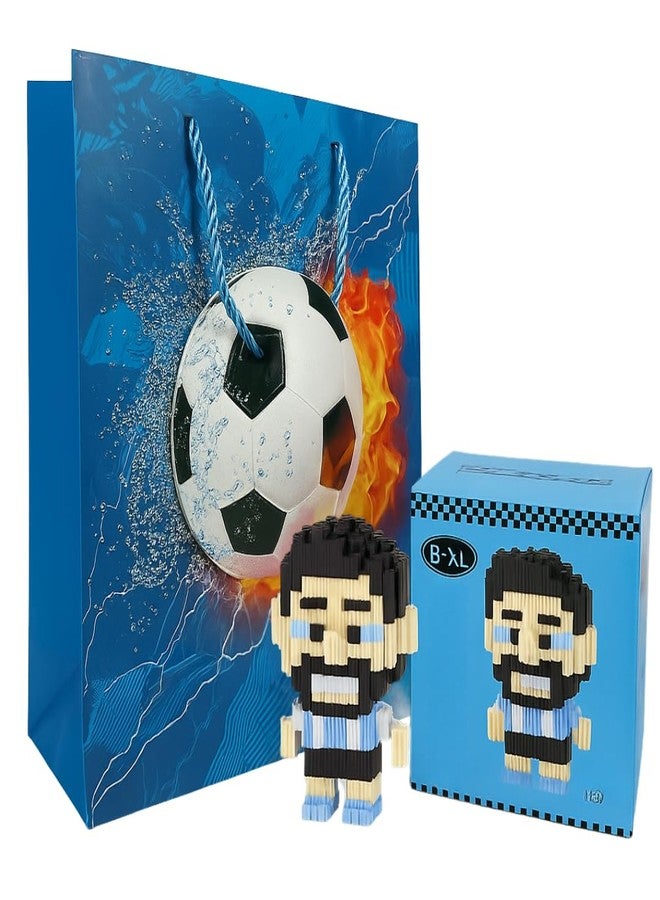 Tresneria 3D Set of 10 Gift Bag with Character Kit, Return Gift Set, Ages 7+ (Pixelated Footballer, Set of 10) - Image 1