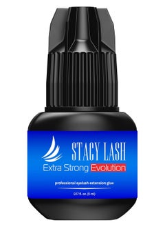 Stacy Lash Extra Strong Evolution Eyelash Extension Glue Stacy Lash (0.17fl.oz/5ml)/1-2 Sec Dry/Retention – 8 Weeks/Professional Supplies/Black Adhesive  - Image 1