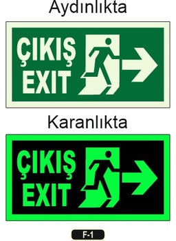 Gündoğdu Phosphorescent Exit Exit Direction Sign 