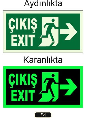 Gündoğdu - Phosphorescent Exit Exit Direction Sign - Image 1