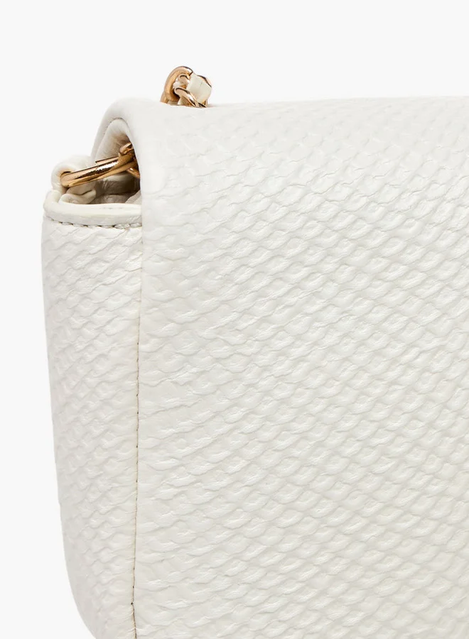 فلورا بيلا من شو إكسبرس Textured Crossbody Bag with Chain Strap and Twist Lock Closure