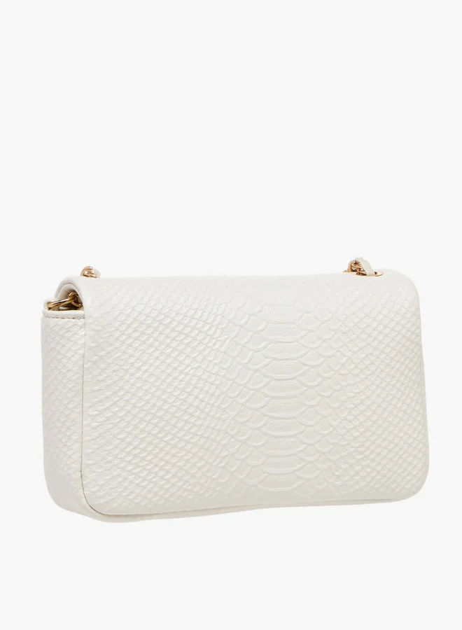 فلورا بيلا من شو إكسبرس Textured Crossbody Bag with Chain Strap and Twist Lock Closure